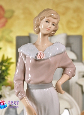 英国陶瓷情人节美丽优雅淑女摆件