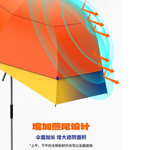 化氏2025新款讯狐双弯钓伞防晒防雨遮阳伞黑胶速干户外垂钓钓鱼伞