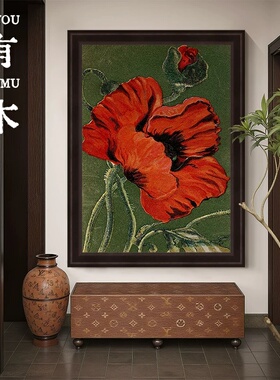 纯手绘宋风侘寂花卉油画