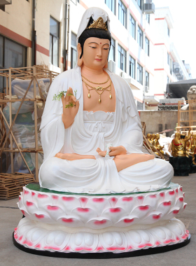 寺庙神像白衣送子观音佛像供奉站像南海自在观世音菩萨 树脂神像