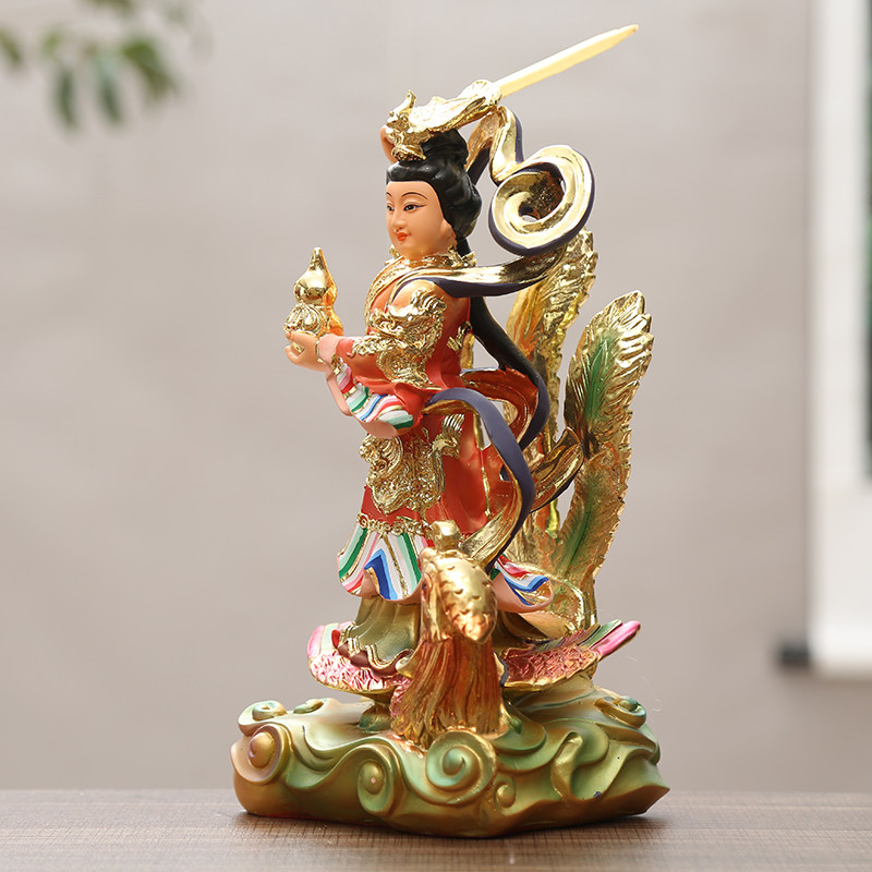 供奉寺庙凤九天玄女圣母娘娘神摆件12寸坐九天玄女神像30cm佛像