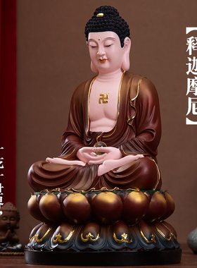 树脂彩绘娑婆三圣观世音菩萨佛像