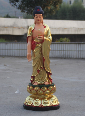 西方三圣鎏金观世音菩萨佛像包邮