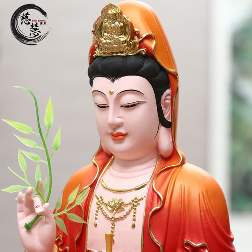 工厂直销佛像佛堂用品树脂玻璃钢观音菩萨锻彩观世音菩萨观音 - 图2