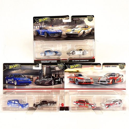 hotwheels风火轮汽车文化车模HBL96双车套装奔驰尼桑布加迪斯巴鲁 - 图3