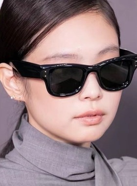 jennie同款黑色方形大框墨镜粗框
