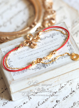 蛇年本命年红绳手链925纯银镀金