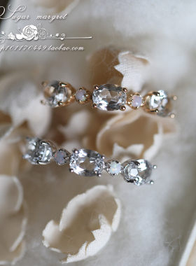 冰澈冰块戒指925银纯美白托帕女