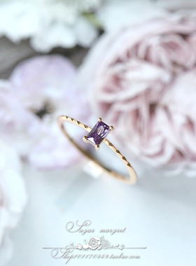 轻奢日系纯银镀金极细礼物戒指