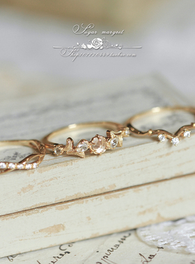 蕾丝花边戒指套nojess锆石日系