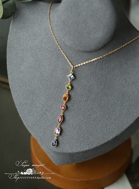 耳环925银复古精致女多色仿宝石