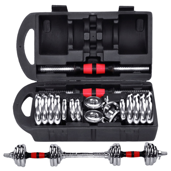 Electroplated dumbbell solid pure iron barbell men's home fitness equipment set adjustable weight 15kg 20kg