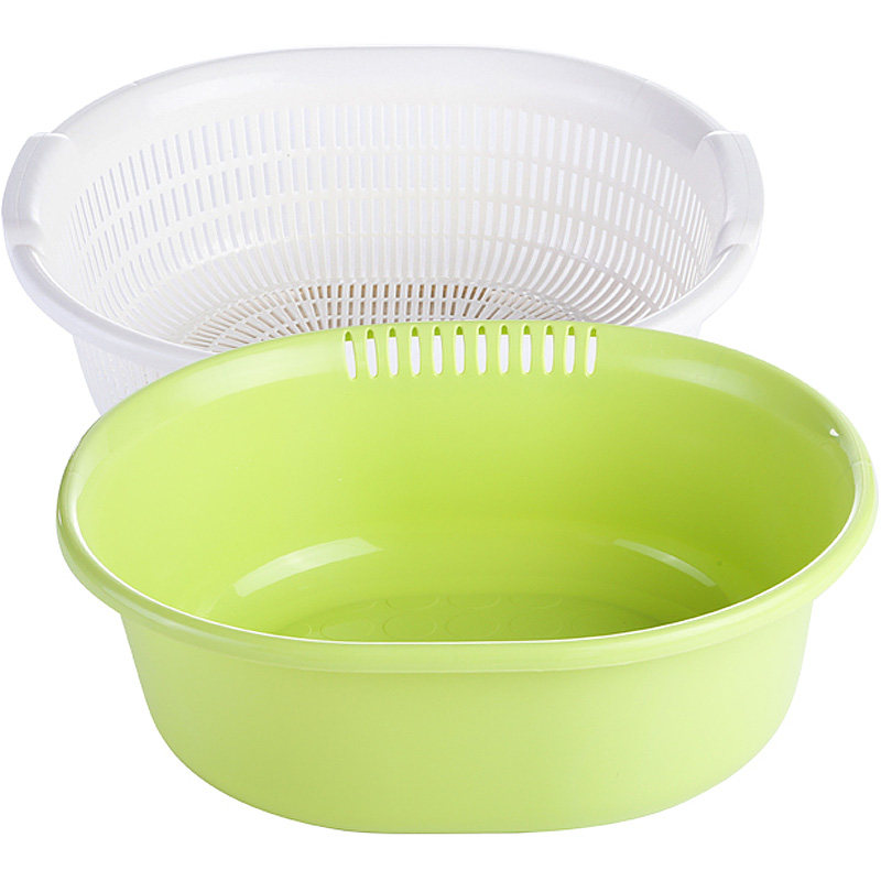 日本进口厨房洗菜盆沥水篮双层塑料水果盆果篮果盘大号清洗筐蓝子,淘宝优惠券,粉丝福利购,淘宝优惠卷