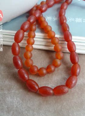 NA。天然阿拉善磨砂玛瑙 圆珠 枣珠 10 14mm  diy饰品配件散