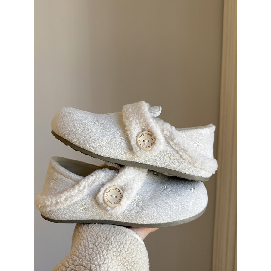 路十三雪花设计勃肯鞋2025冬季新款懒人一脚蹬百搭棉鞋两穿毛毛鞋,淘宝优惠券,粉丝福利购,淘宝优惠卷