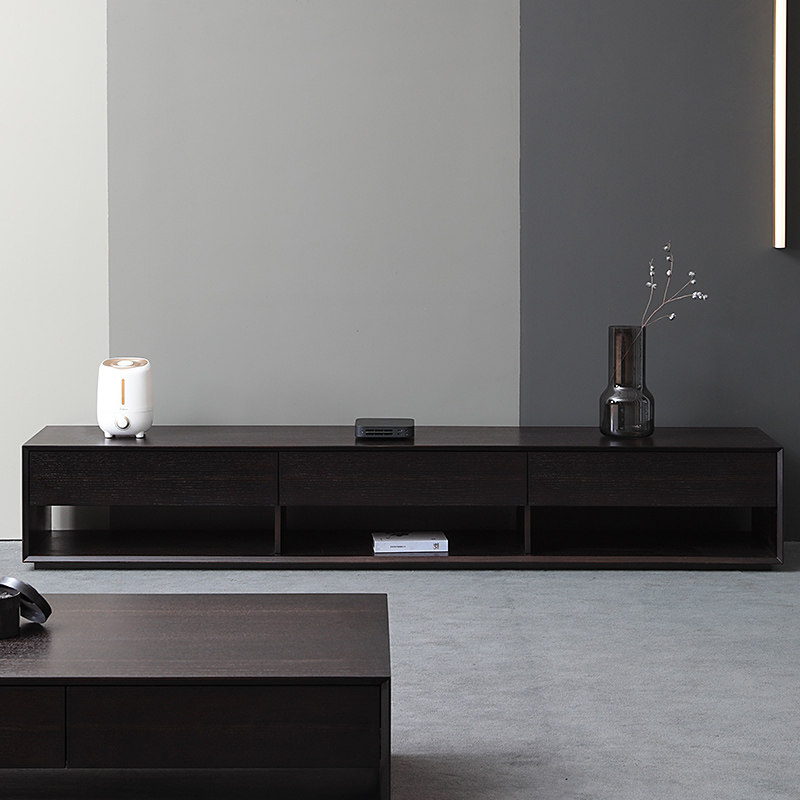 realdo烟熏橡木电视柜茶几组合简约现代客厅高款电视机柜轻奢家具