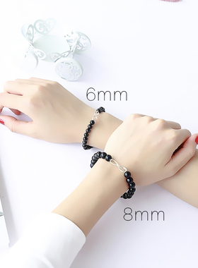 纯银佛系单圈手串情侣学生同心结