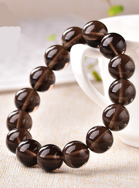 天然冰种黑曜石男士单圈森系手串