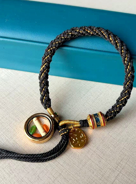 男女唐卡黑财神简约手绳