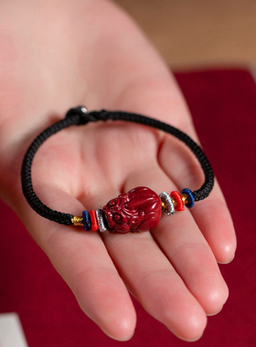 手绳朱砂小貔貅情侣手链