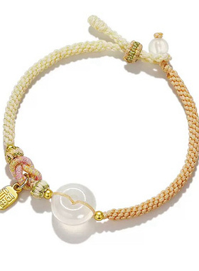 情侣男女白玉髓银手链手绳