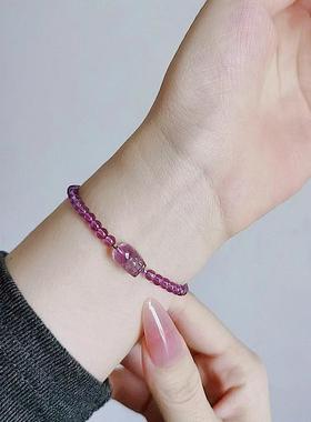 天然紫水晶貔貅手链女紫色手串招财转运珠冷门小众幸运送闺蜜女友