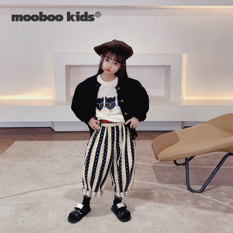 墨宝童装 MoobooKids_秋冬百搭黑色毛衣金扣子开衫 - 图1