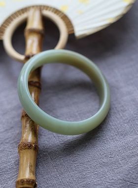 《润色非东里》天然新疆和田玉且末蓝俏糖柔光细润手镯60圈