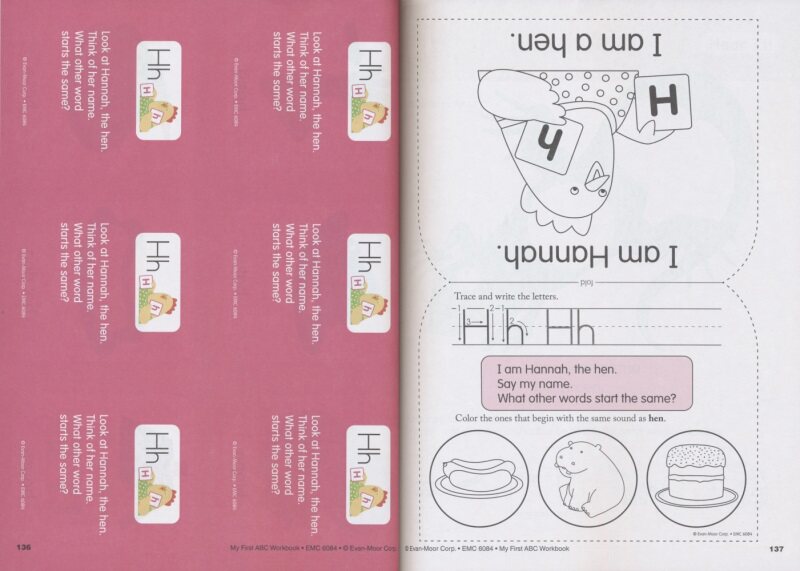 Evan Moor My First ABC Work Book 我的第一本字母手工游戏书 益智启蒙字母 3-6岁 儿童握笔学写字母 故事卡片活动书 英文原版
