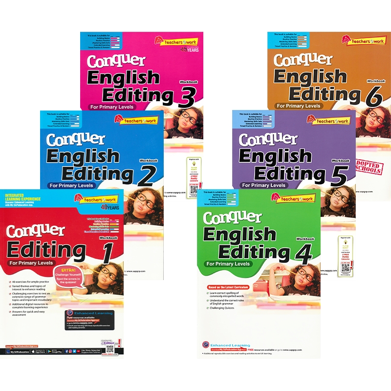 【提高版】SAP Conquer Editing 1-6年级英语改错专项题型练习册攻克系列 7-12岁新加坡英语小学教辅教材英语易错题集原版进口-图3