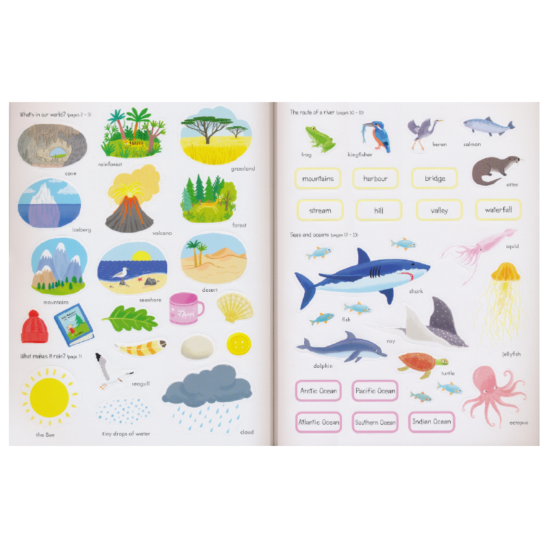 Usborne My First Book About Our World 我们的世界 生活常识 启蒙认知 幼儿主题单词贴纸书 益智 原版英文进口 儿童英语图书