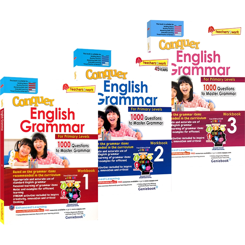 SAP Conquer Grammar Workbook 1-3年级小学英语语法攻克系列训练题 语法拔尖提高 6-9岁 sap新加坡英语语法练习册小学教辅教材 - 图3