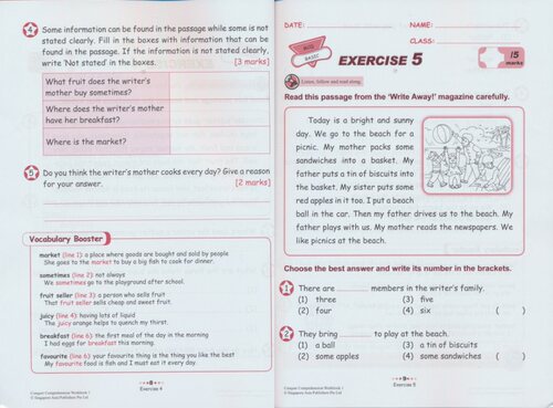 SAP 新加坡小学英语阅读理解 Conquer Comprehension Workbook 1-6年级练习册 阅读专项提高训练 攻克系列 英文原版进口教辅 - 图2