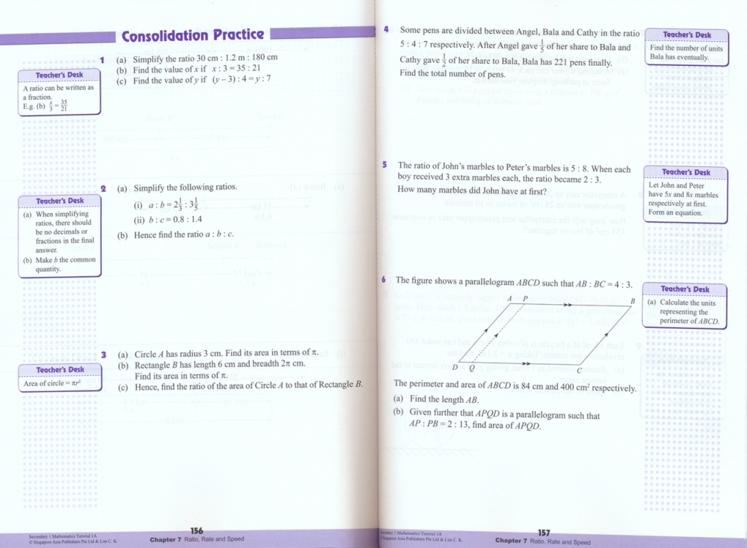 新加坡数学初一至初三年级 SAP Secondary Mathematics Tutorial 1A-3B新加坡初中数学题教程系列数学专项练习册+例题讲解正版-图1