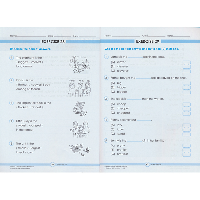 新加坡语法英文版 SAP Learning English Grammar Workbook 1-6年级学习系列英语语法练习册基础版 131个必修语法新加坡小学教辅-图2