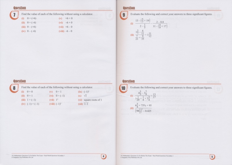 新加坡初中数学考前要做的数学题 SAP 101 Mathematics Questions To Do Before The Exam + Real World Questions 英文原版练习册 - 图2