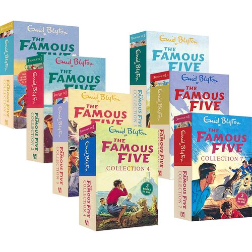 The Famous Five 1-21 五个小伙伴历险记三和一合集7册 Enid Blyton伊妮德·布莱顿 儿童章节小说 英文原版进口 - 图0