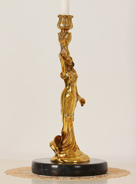 法式复古天使烛台欧式精美雕刻装饰艺术别墅客厅餐厅桌面奢华摆件