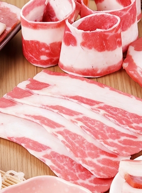 韩式仿真薄五花肉片烧烤火锅道具