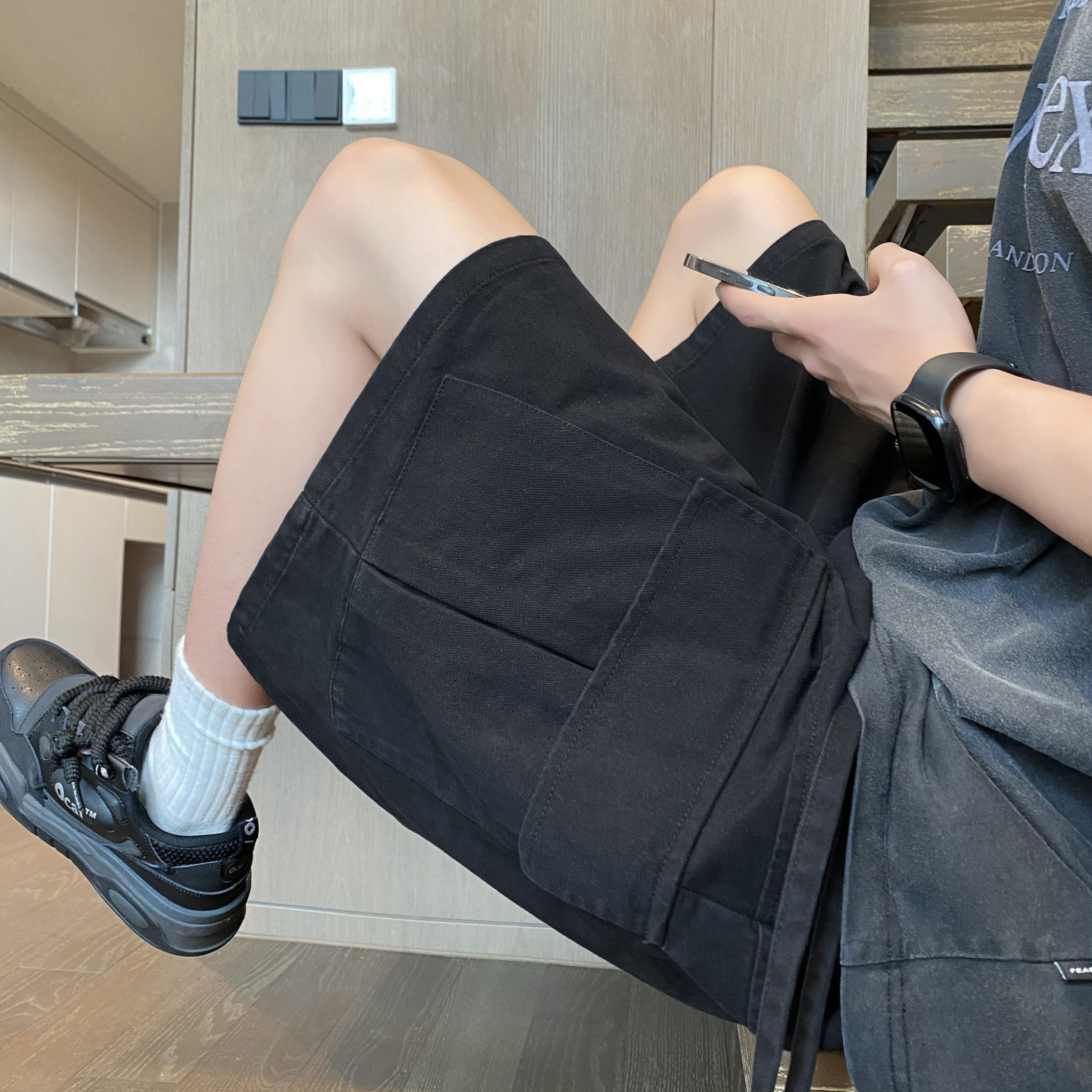 2025夏季新款美式工装大口袋宽松休闲短裤男卡其色潮牌高街中裤子,淘宝优惠券,粉丝福利购,淘宝优惠卷