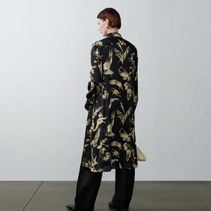 【艺术匠坊】玛丝菲尔秋季桑蚕丝时尚印花衬衫连衣裙