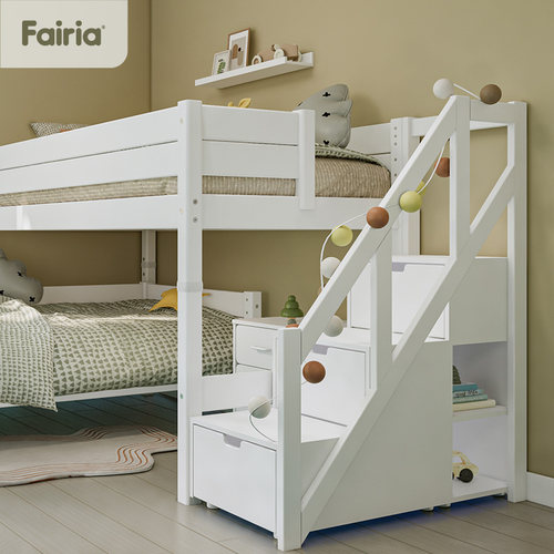 Fairia法芮亚儿童床男孩浅蓝色斜梯女孩床白色环保水性漆简约 - 图3