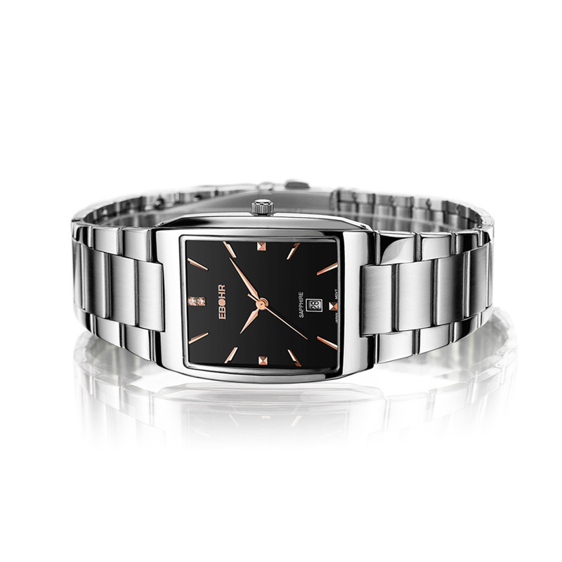 依波表男士精钢防水正品手表石英表休闲方形腕表潮流时尚男表0243