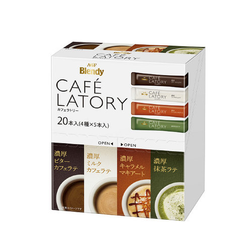 日本直邮AGFblendy浓厚抹茶/焦糖/牛奶/拿铁速溶咖啡冲泡20条/盒 - 图2