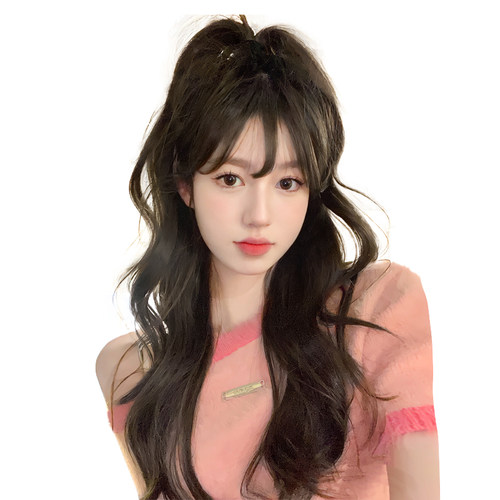 假发女高马尾长卷发轻盈自然抓夹辫子仿全真人瀑布半扎高马尾假发 - 图3