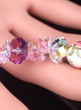 花仙子手链瓷绘珠奥地利水晶