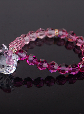 粉色kitty水晶韩版学生儿童手链