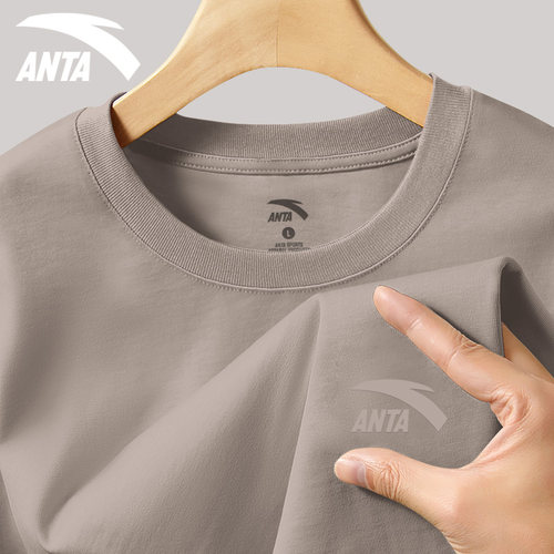 安踏棉质短袖男2026夏季t恤新款半袖宽松棉t休闲百搭上衣体恤衫男 - 图2