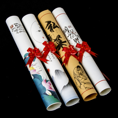 意境菜书法艺术印花垫纸凉热菜围边创意盘饰秀纸牛皮纸卷筒垫盘画 - 图2