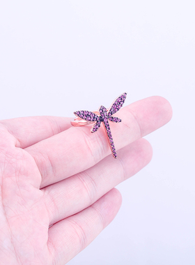 日韩森系甜美戒指女简约蜻蜓学生